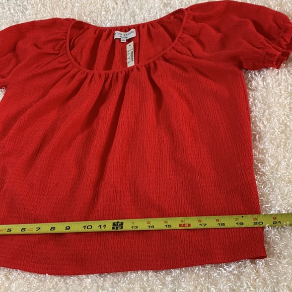Madewell puffy sleeve red top size XS - Picture 5 of 15